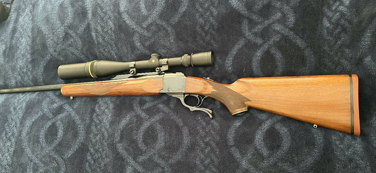 Red Pad Ruger No 1B in 223 Remington.  Has 26 in barrel 1:12 twist.  DOM 1981, the good old days.  Comes with Ruger 1 inch rings (the rear is an off set ring). 