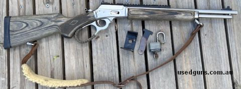 Marlin Lever Action .357 Mag or 38 special Stainless steel and timber laminate Leather sling, trigger lock and case Absolute beautiful firearm