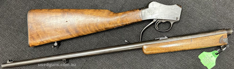 #001 W.W.Greener Birmingham Miniature Club Rifle. Take Down comes apart very nicely. Barrel is shiny. Action is smooth. I list all my guns as Fair unless they a