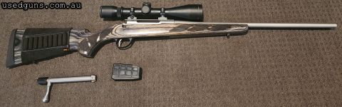 Tikka T3 30-06 in laminated stainless with a lynx 2.5-15x50 RF. Great rifle has had 3 to 400 rounds through it, will easily shoot out to 300m with out worries. 