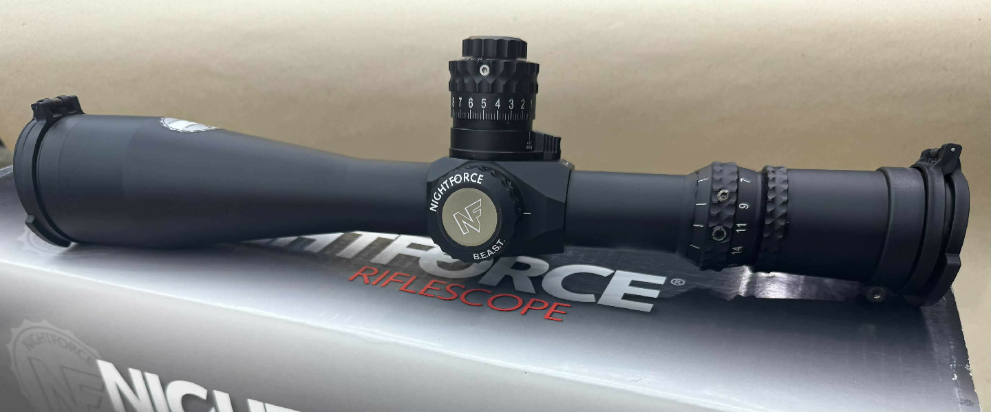 NEW Nightforce beast Tremor 3 with full manufacturers warranty. Model C576 BEAST featuring 5-25x56 magnification range in FFP with Famed Tremor 3 reticle and Di