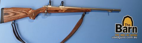 Sako 85 Varmint Laminated stainless steel 22-250. 24'' Varmint stainless fluted barrel. Has a laminated stock. Bore is excellent. A few minor cosmetic marks tha