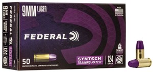 FEDERAL
FAE9SJ4
SYNTECH TRAINING MATCH
9MM, 124GR, TSJ FN
AMMUNITION

SPECIAL
$32.90 /PER 50
$315 /PER 500