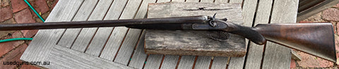 CG Bonehill, Belmont Interchangeable Gun Break open, Side by side 12 Gauge, Hammer gun. Black powder, Damscus Barrels. Built Birmingham, England most likely pre