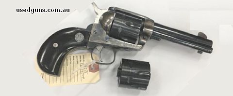 Rare Birds Head grip Ruger Vaquero convertible. Comes with 357 Magnum and 9mm cylinder. 116mm Barrel length.