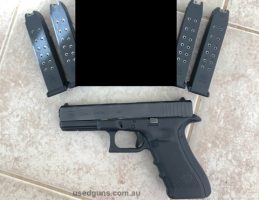 This handgun was purchased as an armed security officers handgun and has had no more than 150 rounds fired through it. It comes with 4 x 15 round genuine Glock 