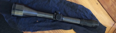 8x fixed power pecar berlin champion. This scope works as it should with no issues. Some blueing is rubbed off and it has some small scratches though.