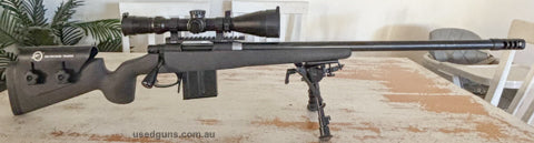 Howa 1500 action chambered in 6.5creedmoor 22‚Äö√Ñ√π swan rifle barrel 1:8 twist throated for the 140eldm Savage style barrel nut Muzzle break McMillan game sco