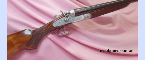Circa 1960 made by Giuseppe Tonolini in Brescia Italy related to the Gun maker Family Fausti . This pigeon hammer gun locks up tight against the face it has coc