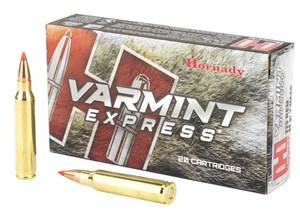 HORNADY
H8327
VARMINT EXPRESS
223REM, 55GR, POLYMER TIP
AMMUNITION

$52.90 /PER 20
$238.05 /PER 100
$429 /PER 200