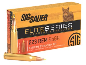 SIG SAUER
E223V2-20
ELITE SERIES
VARMINT & PREDATOR
223REM, 55GR, POLYMER TIP
AMMUNITION

$54.90 /PER 20
$247.05 /PER 100