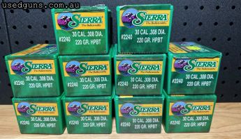 10x boxes Serria Matchkings 30cal 220gr boat tail
