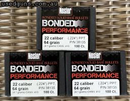 Nosler Bonded Performance 22cal 64gn 100qty x3 packets
