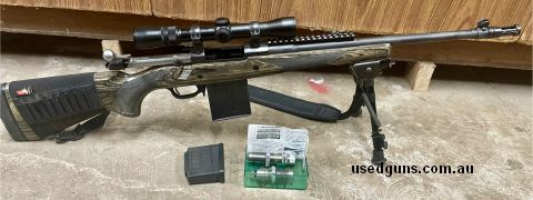 Ruger Gunsite Scout 308 W, 16.5 inch barrel, 5 & 10 shot mags, Weaver 2.5 - 7 x 28 scope.   Butt stock, ammo holder, Spiker shoulder sling.  Padded soft carry c