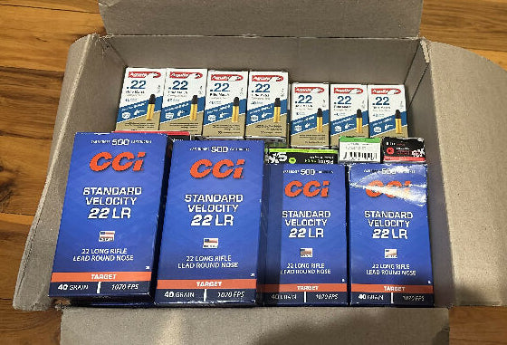 22LR ammunition, around 6000 rounds (3000 cci Standard, 2600 Aquila competition match, SK)