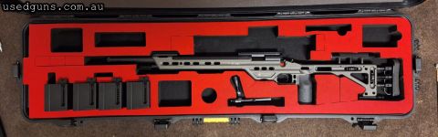 Vudoo V22 22LR Left Hand MPA BA Comp Chassis. 20" threaded barrel. Triggertech Diamond single stage trigger. 4 magazines and hard case included. Very accurate r