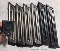 Ruger MKIII / MKIV factory replacement magazines, machined to the exact same standards as magazines provided with the pistol. 5 x Stainless and 2 x Blued, price