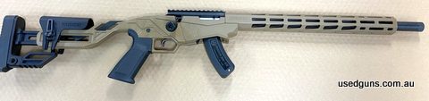 excellent condition Ruger precision rimfire chambered in 22LR features their one piece aluminum chassis with adjustable cheek piece. the stock has been fixed as