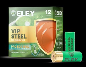 ELEY
EST12287 
VIP STEEL 
PRO ECO WAD 
12G, 28GR, #7
AMMUNITION
1377 FPS

SPECIAL
$32.90 /PER 25
$285 /PER 250
