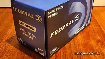 8x 1000 Federal Small Pistol Primers No.100. Total of 8000 primers. VIC only, collect at SSAA Springvale, VIC. Must have valid firearm licence. Asking $1500.