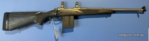 Ruger Scout 308W in very good condition. 19 inch barrel, 25mm factory rings, 10 round magazine. A few minor marks on stock + finish.