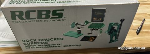 Brand new RCBS Rock Chucker reloading kit. Bought from Cleaver firearms last year. Never used. Still in the seal