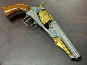 COLT
1862 POLICE POCKET
36CAL
5 SHOT
4 1/2" BARREL
3RD GEN 1970-1980S
ENGRAVED BY PHIL VINICOMBE
GOLD & SILVER PLATED
#56061

AS NEW $1990