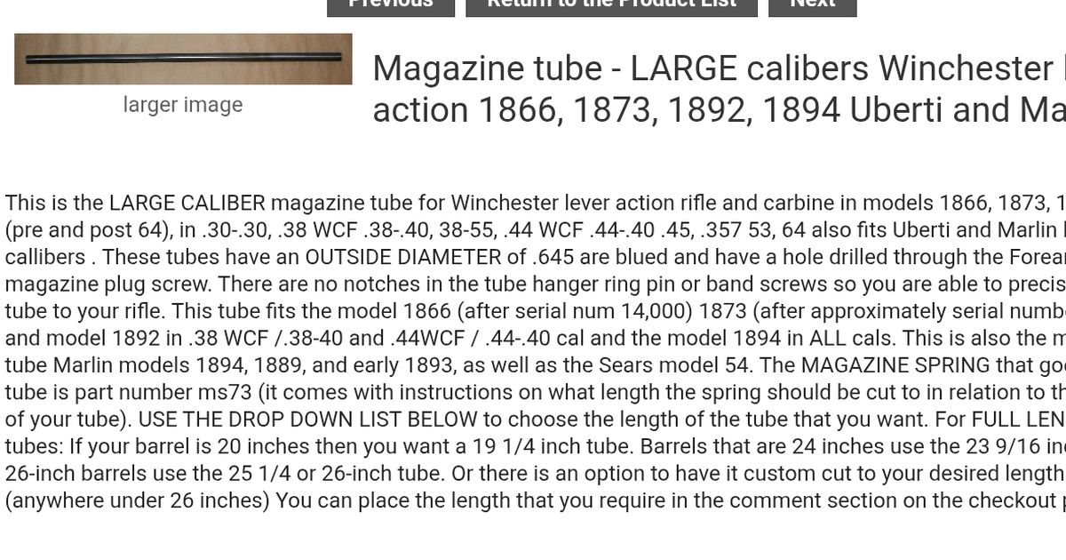Winchester 1892 44wcf tube magazine