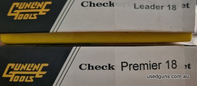 Gunline checkering sets. Premier set is band new never used. Leader set has recut one outline otherwise as new. Price is for both sets and includes postage. Enq
