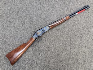 WINCHESTER
MODEL 1873 COMPETITION
HIGH GRADE
10 SHOT
20" ROUND BARREL
COLOR CASE FINISHED RECEIVER
DEEP GLOSS BLUED FINISH
SHORT STROKED COMPETITION ACTION
BLACK WALNUT STOCK & FOREND

AVAILABLE IN
534280137 357 MAGNUM NEW $3390
534280141 45 LONG COLT NEW $3390
