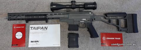 Southern Cross Small Arms Taipan Lite with Crimson Trace Hardline 3-9x40 .223-optimised scope Aussie-made .223/5.56 NATO (Wylde chamber) centrefire pump action 