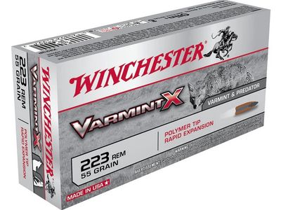 Winchester Varmint X .223Rem 55 Grain Polymer Tip Rapid Expansion 20Pk