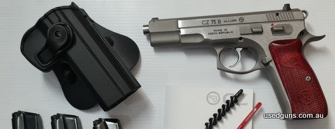 Excellent condition CZ 75B New Edition chambered in 9mm. Comes with 3x magazines, original CZ case with manuals, cleaning brush and pull through. Includes IMI D
