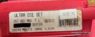 Forster Ultra die set for 257 Weatherby Mag in very good condition, postage free, except W.A.