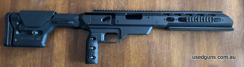 Freshly Cerakote graphite black. Comes with MDT vertical grip, Magpul PRS stock & buffer tube, two side mounted picatinny rails, ARCA rail. Please sms as usuall