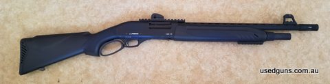 Pardus 5 shot LAX12 lever action 12G, Picatinny rails on receiver and under forend, open sights, muzzle brake and sling swivels. Little use. Excellent condition