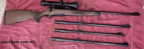 Comes with barrels .223 Rem, 300 Whisper optioned barrels with 17mm barrel muzzle diameters & 9.3x62 optioned barrel with 19mm muzzle and fluted 1xScope: Vortex