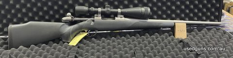 Sako 75 Stainless 22-250 topped with a Simmons 6.5-20x50 AO, optilock rings, synthetic stock, detachable magazine, good condition