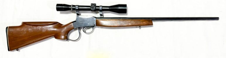Comes with 150 brass cases. Sportco barrel conversion. Good condition overall with well made, nicely finished stock. Side-mounted scope fixed to receiver. The s