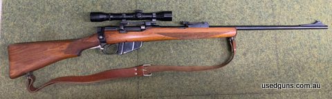 This rifle is built on a Lithgow 1916 action and is equipped with an original early windage adjustable rear sight as well. The bore is very good and the headspa