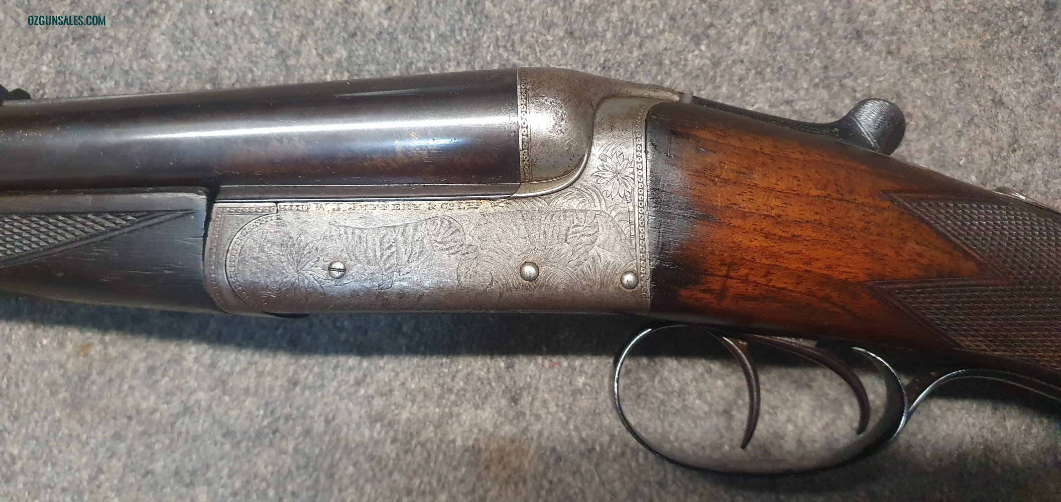 Jeffery double rifle, non ejector, and in well used condition