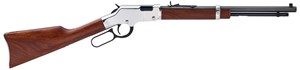 HENRY
H004SY
GOLDEN BOY SILVER YOUTH
22LR, 12 SHOT
17" OCTAGONAL BARREL
WALNUT STOCK & FOREND
SILVER FINISH RECEIVER 
SEMI BUCKHORN SIGHTS

NEW $1129