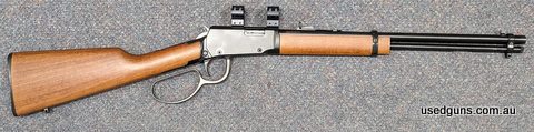 A Rossi Rio Bravo 22LR in very good condition. Would be excellect except for a small chip (~5mm) out of the front of the fore-end and a couple of other small ma