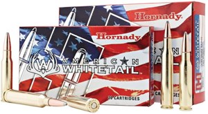 HORNADY
H82044
AMERICAN WHITETAIL
300 WIN MAG, 180GR, SOFT POINT
AMMUNITION

$74.90 /PER 20
$337.05 /PER 100
$599 /PER 200