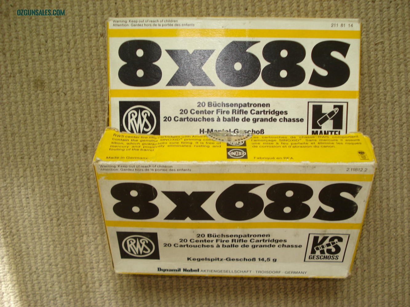 RWS 8x68S ammunition