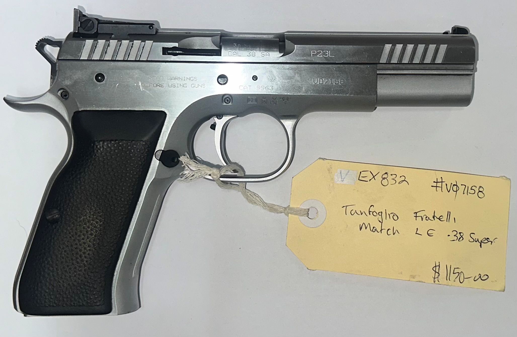 Tanfoglio Match LE 38 Super Tag EX832 V07158 NFID F00007849