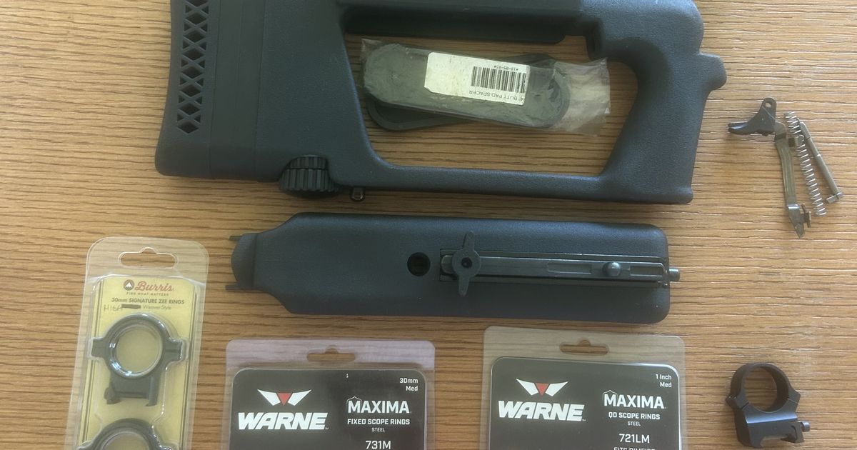 Scope, Rings, H&R Stock,  Glock Trigger + Misc Parts