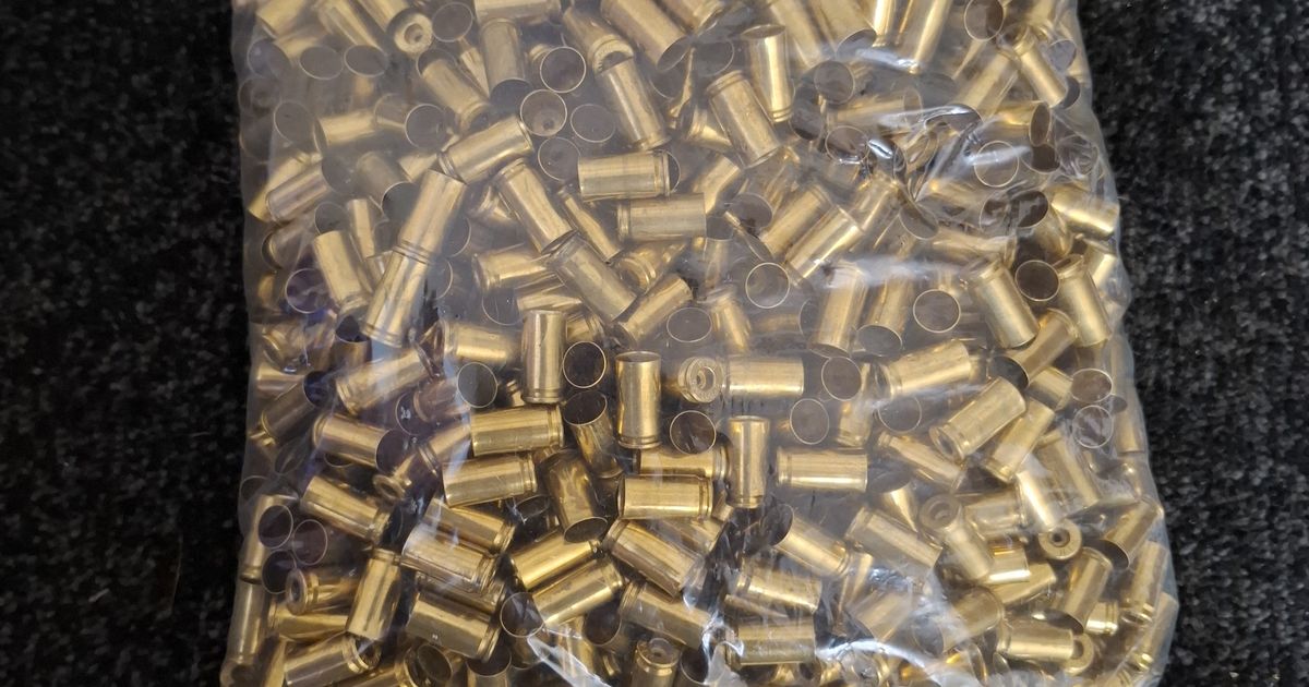 1000+ 9mm brass cleaned, sized and flared