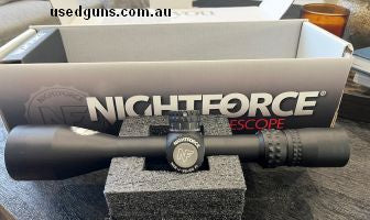 Night force NX8 4-32x50 MIA-XT F1, model C634, excellent unmarked condition in box with paperwork and tool. Covered by unconditional lifetime warranty.