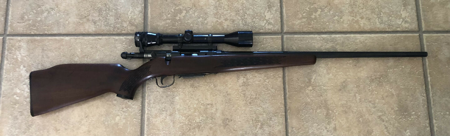 Savage .222 340E rifle is in working order and functions well but I‚Äôll put it as fair condition due a crack in stock with has been repaired. Has a 5 round det